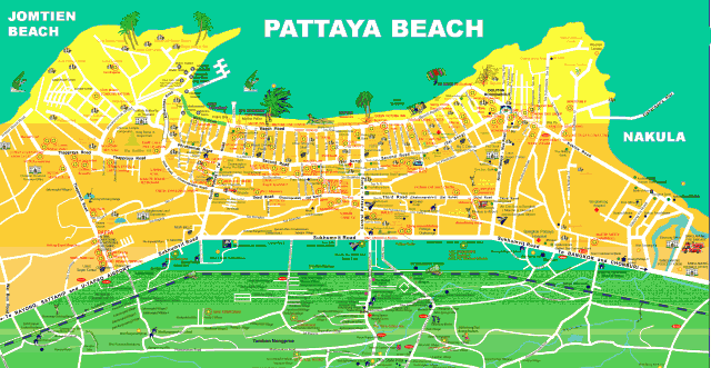 Карта Паттайи – длинного и широкого города