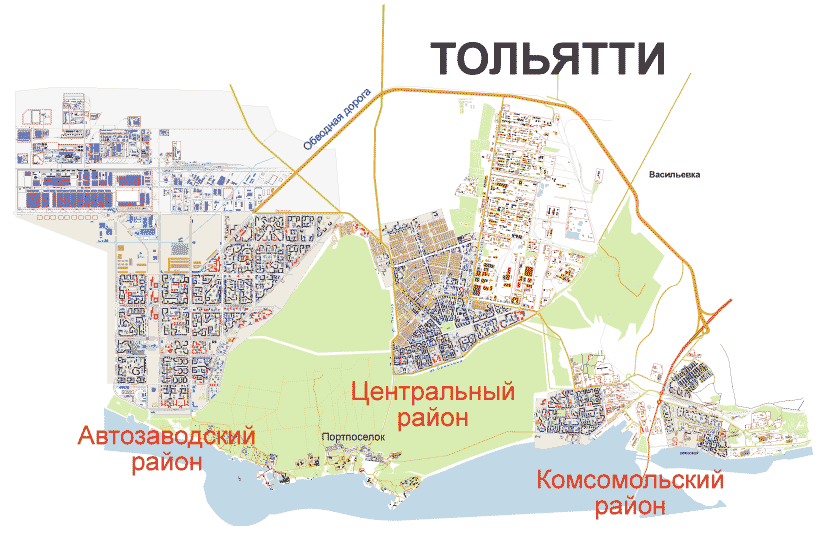 Карта тольятти автозаводской район с улицами и кварталами и номерами домов