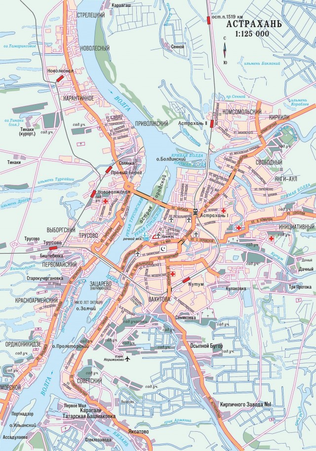 Карта Астрахани
