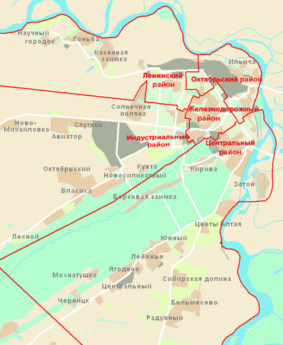 Карта Барнаула