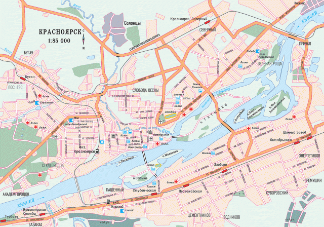 Карта Красноярска
