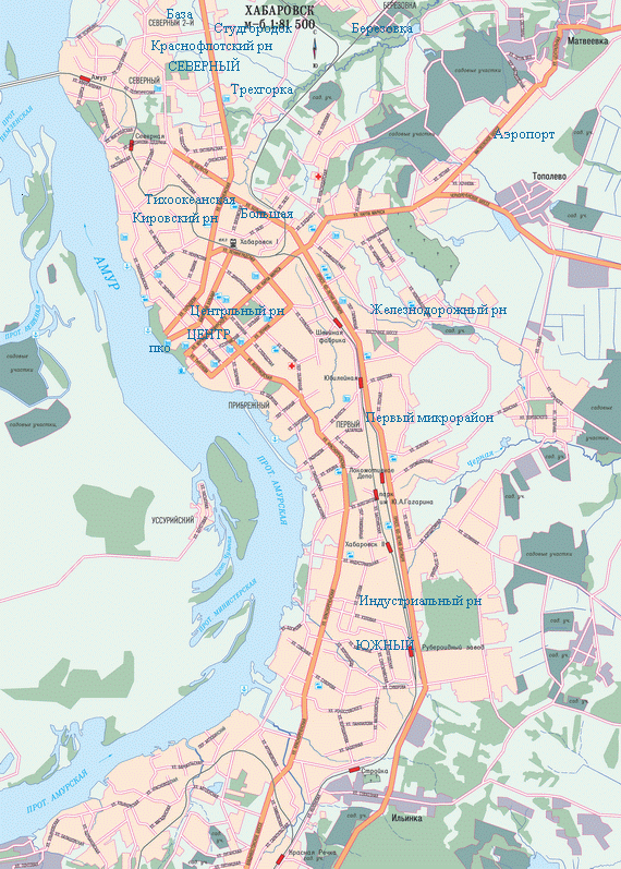 Карта Хабаровска