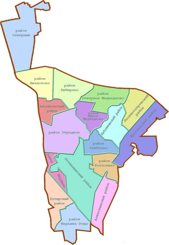 Карта районов СВАО