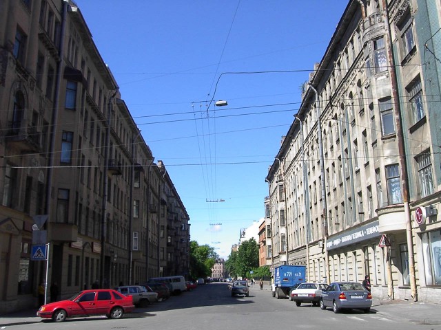 Бородинская улица. Вид с Загородного проспекта.