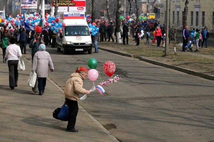 Первомайская демонстрация в Ангарске