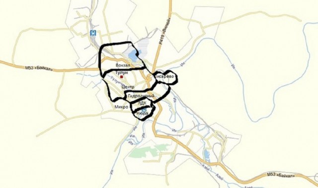 Карта Тулуна