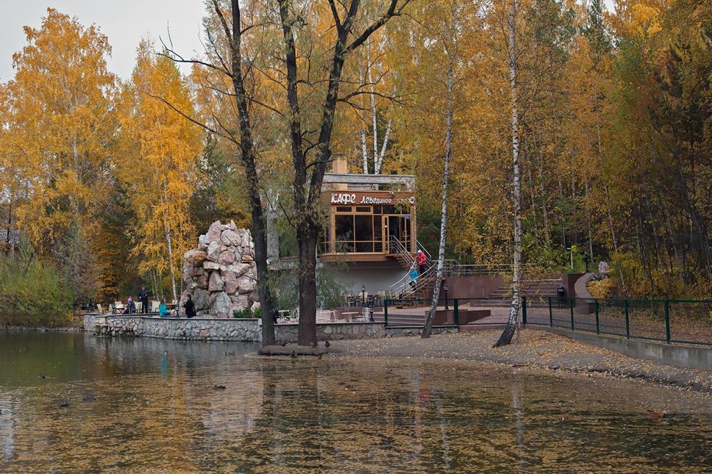 Озеро в зоопарке новосибирска