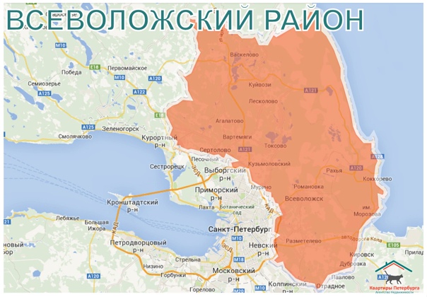 Карта Всеволожского района